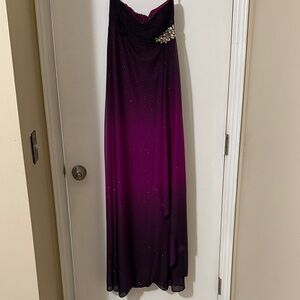 Strapless Purple Embellished Dress